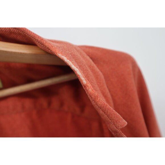 Paul Stuart Mens XXL Rust Herringbone Button-Down Polo Shirt Made In Italy - Picture 3 of 11